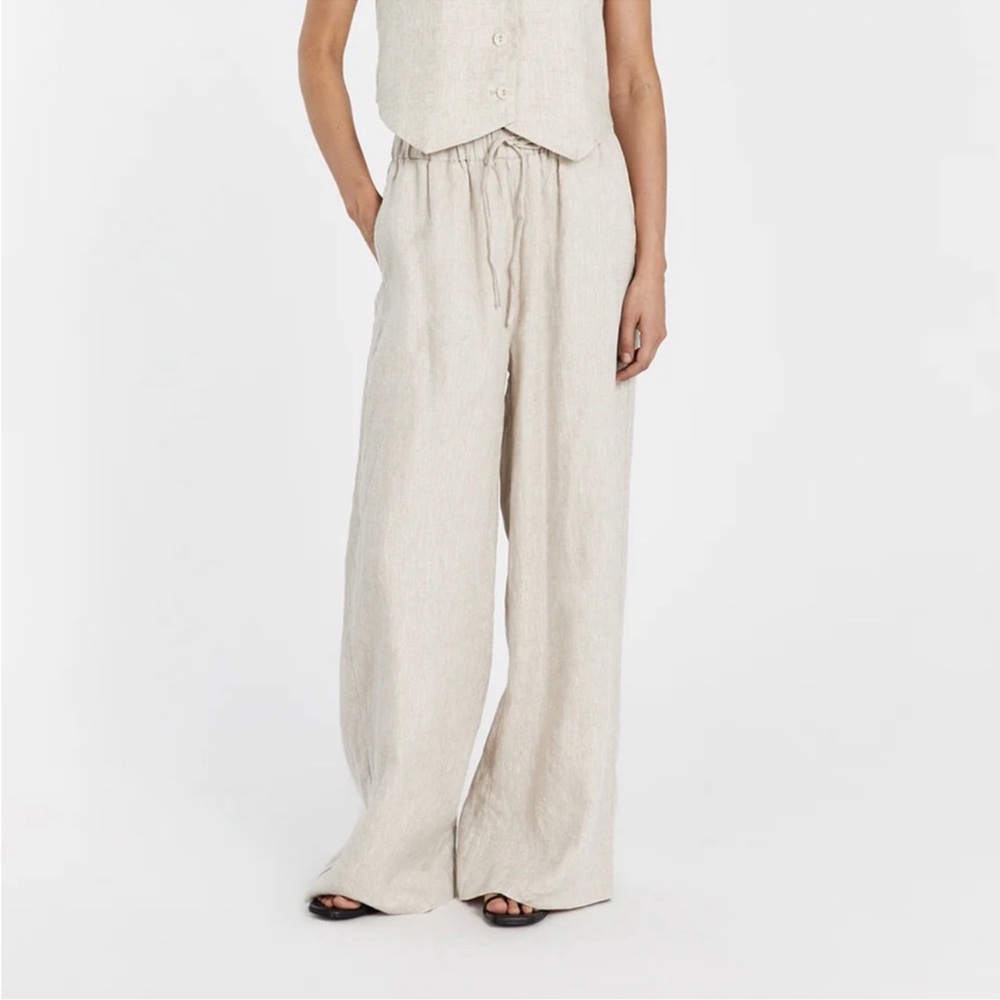 DISSH NWT Cream Relaxed Linen Trousers